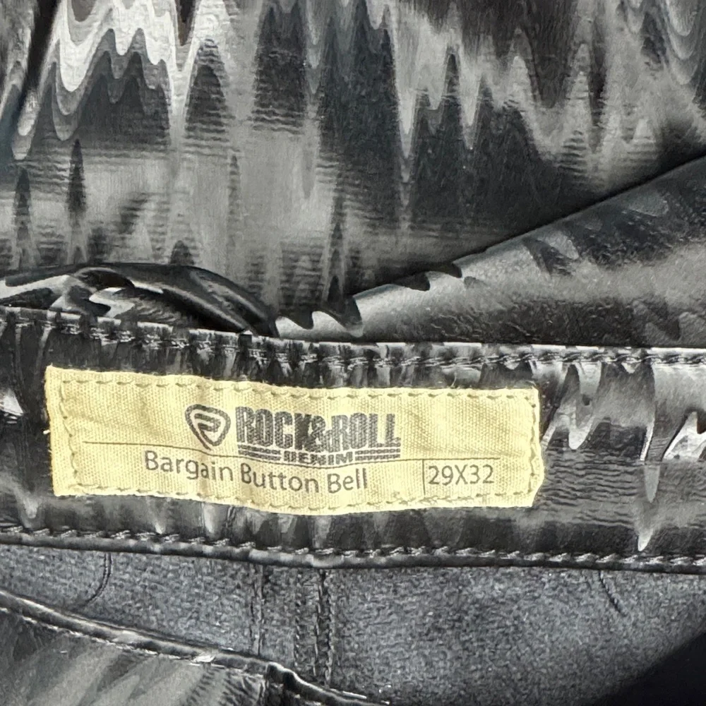 Rock & Roll Denim 'Bargain Button Bell' Black Festival Pants - Picture 2 of 8